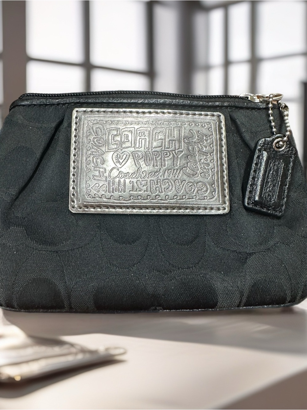 Coach Poppy Wristlet with Silver Tone Plaque - Picture 4 of 4